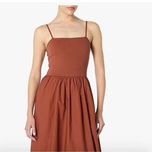 The Drop Spaghetti Strap Midi Dress - Rust Robyn mixed media size XXL